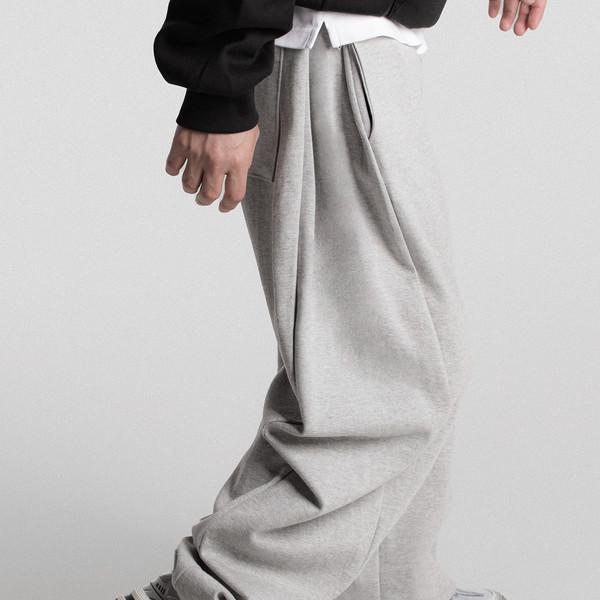 WIDE SIDE PINTUCK PANTS (gray)