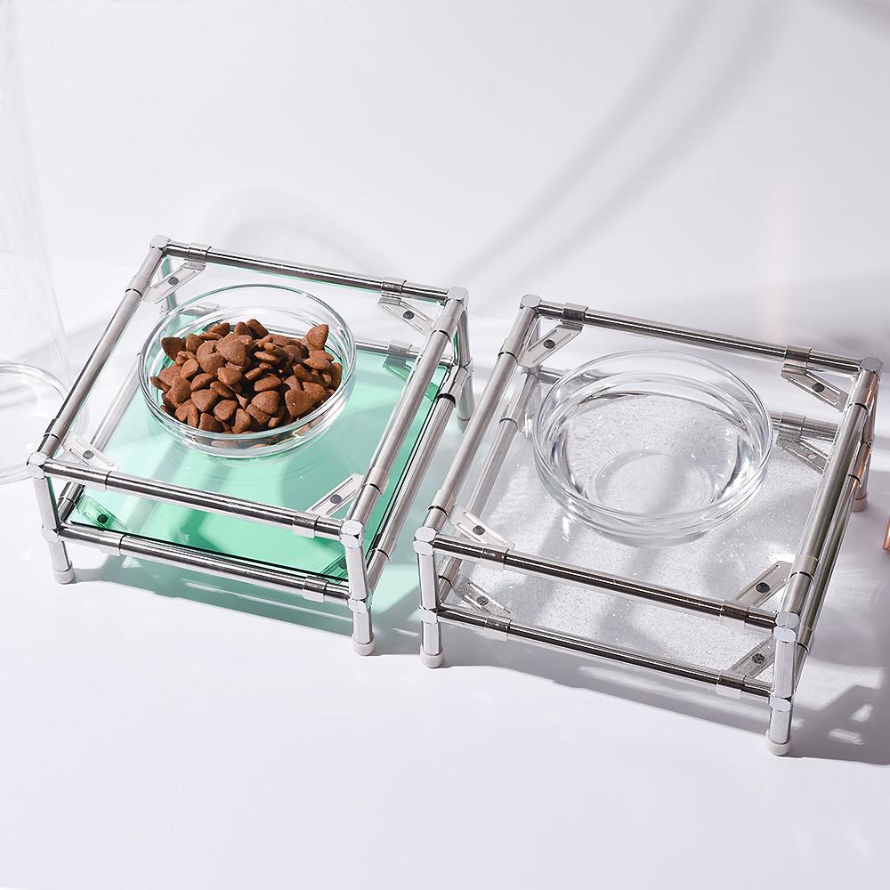 펫글리스토어 강아지 밥그릇 식기 두두 모듈 테이블 아크릴 식탁 펫테이블 1구 고양이