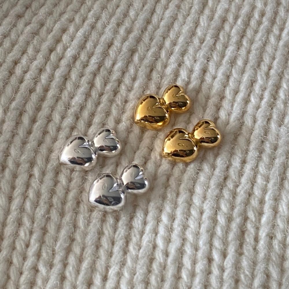 [실버당일]이 화 [더블 하트 이어링, double heart earring] silver925