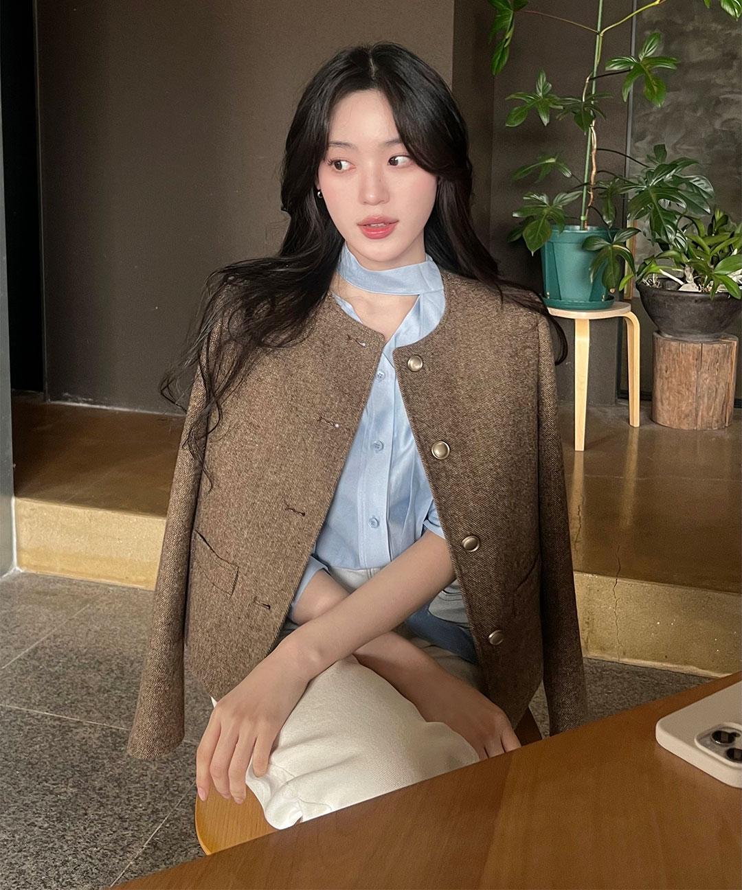 클라비스 [순미pick][단독상품/🌷봄하객룩] 베이직 트위드 자켓_CVJKF2301Q