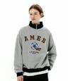 SOCCER LOGO HALF ZIPUP GREY
