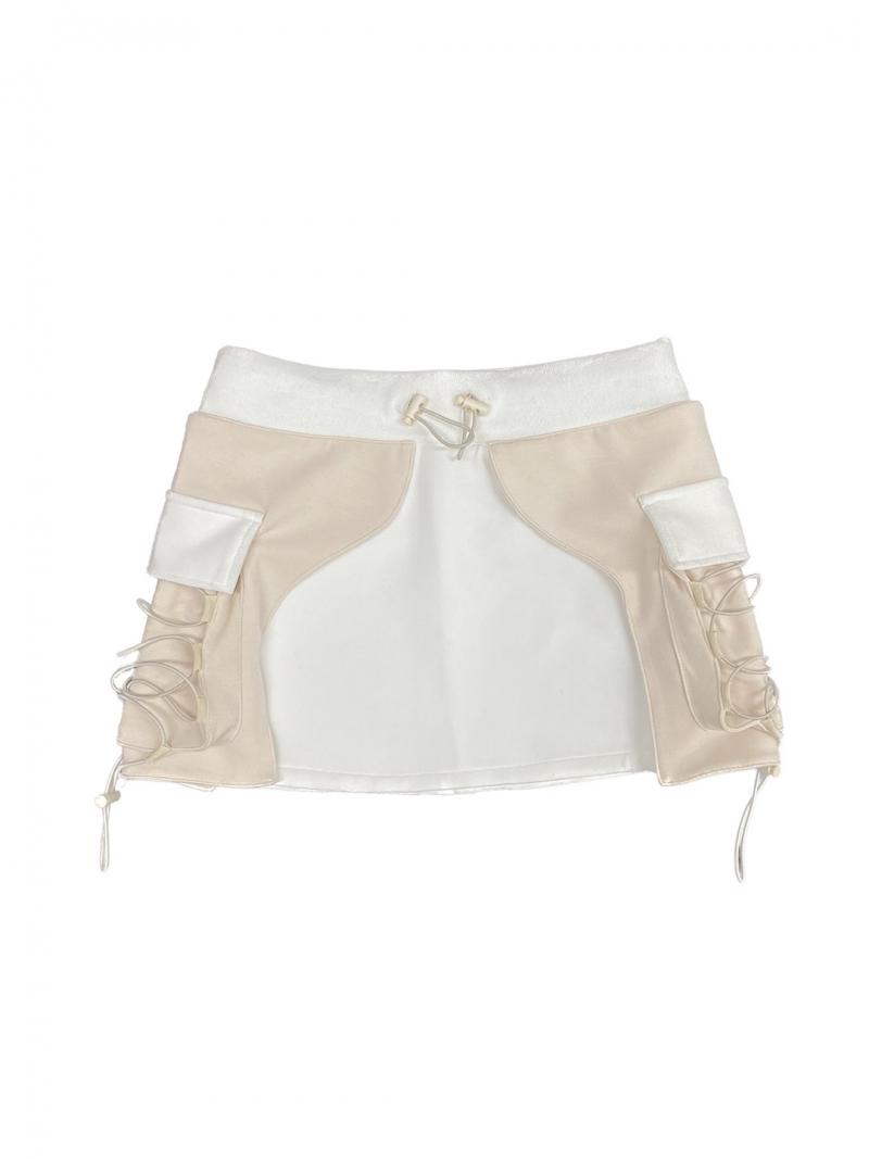 // [ Q STATION ] - STRING SKIRT ( BLACK , WHITE ) //