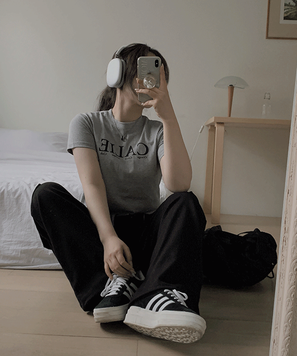 #10505,  봄여름 라운드 레터링 크롭 반팔t : 3color