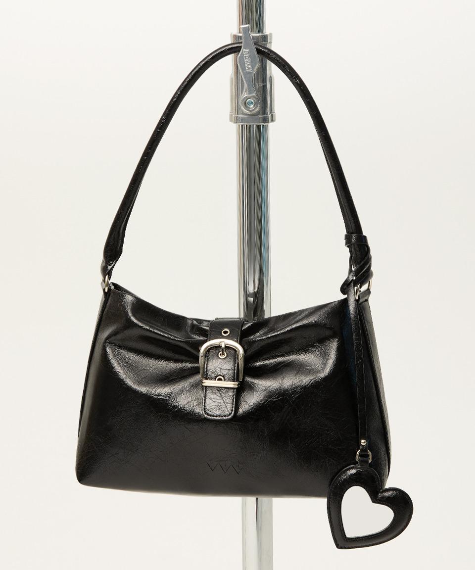 리본 호보 버클 숄더백 _ 블랙