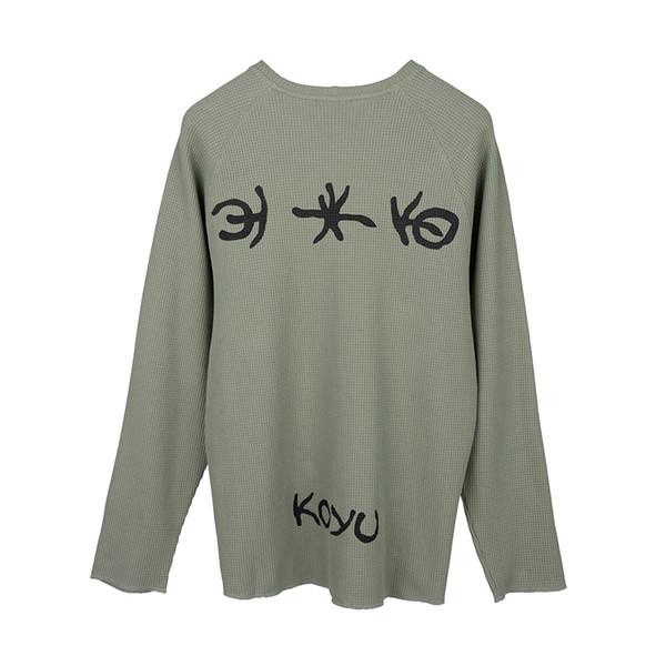 WAFFLE STRETCH LONG SLEEVE - OLIVE (RESTOCK, 무료 배송)