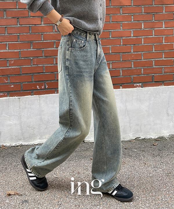 🎬 [made/5size] ing denim#포즈 빈티지 워싱 세미 와이드 데님 팬츠 -3color