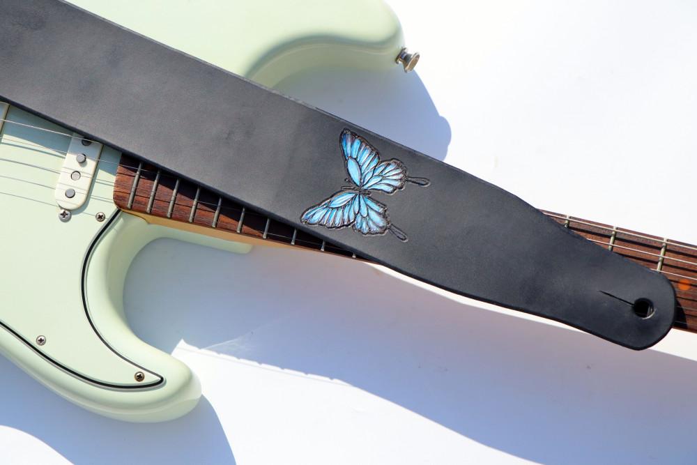 가죽 기타스트랩, 베이스 스트랩 (나비 4)