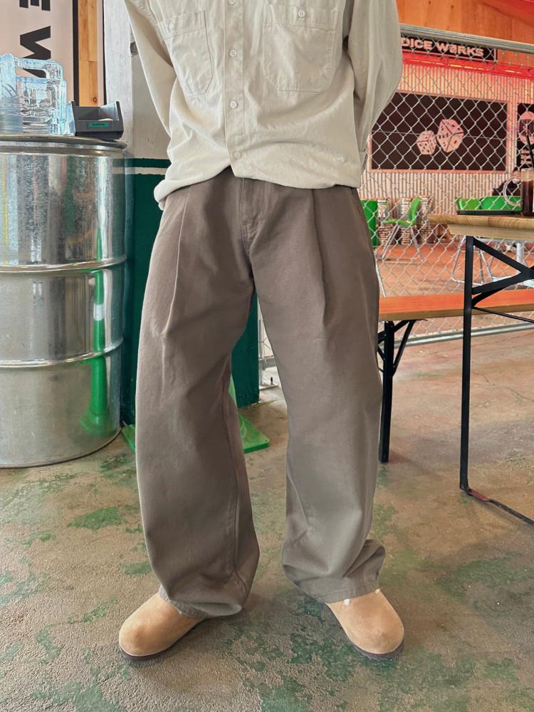 데이 원턱 와이드 코튼 남자면바지 4color