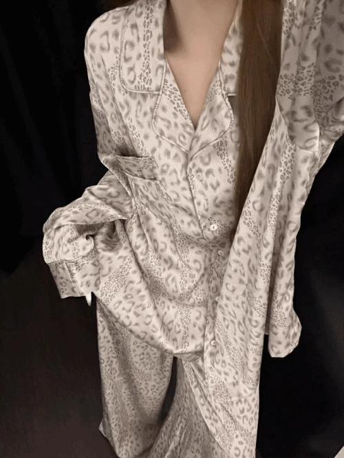 호피 실크 파자마