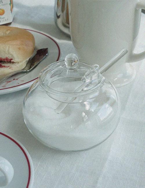 Glass Sugar Jar & Spoon