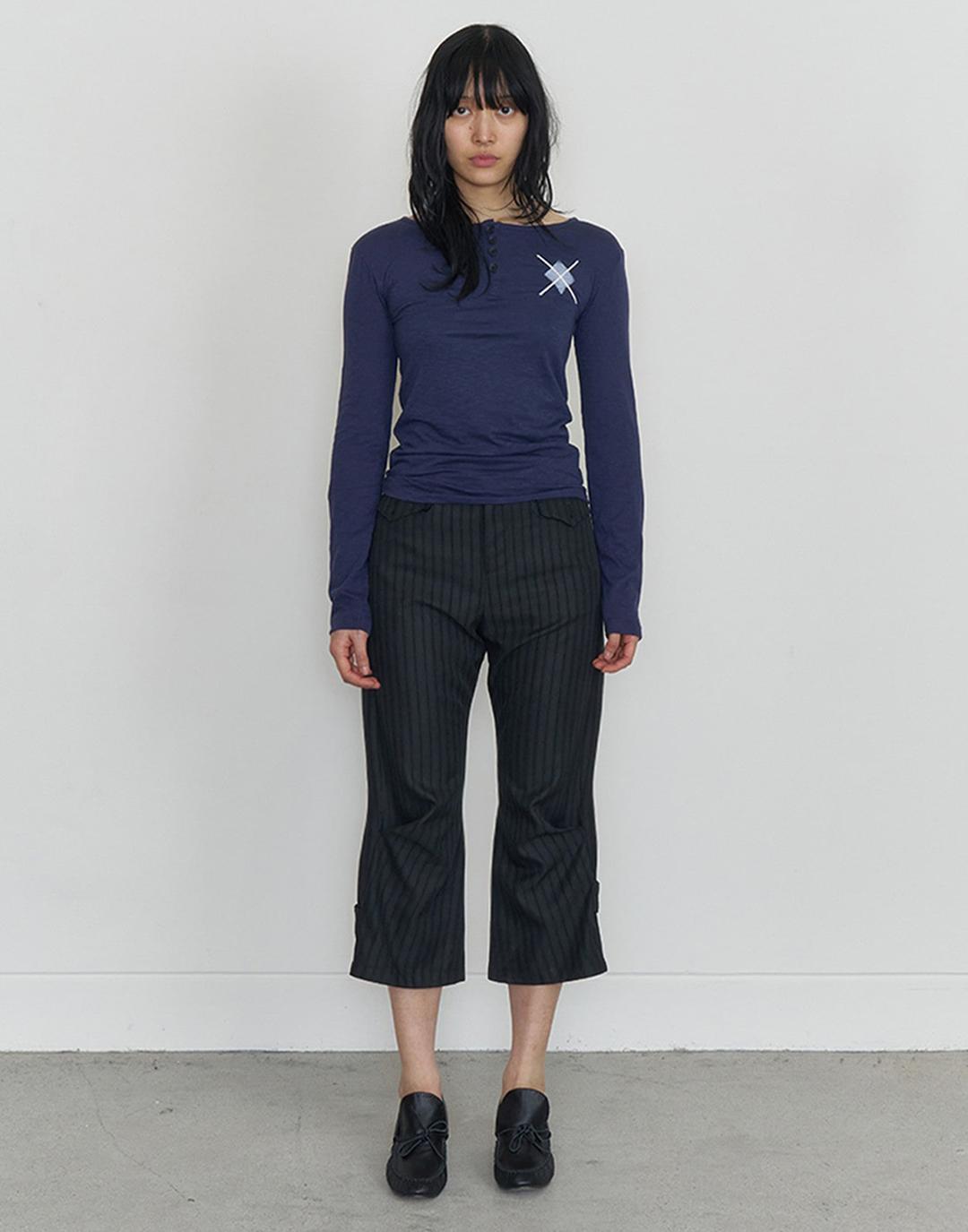 Argyle Henley Tee (Midnight)