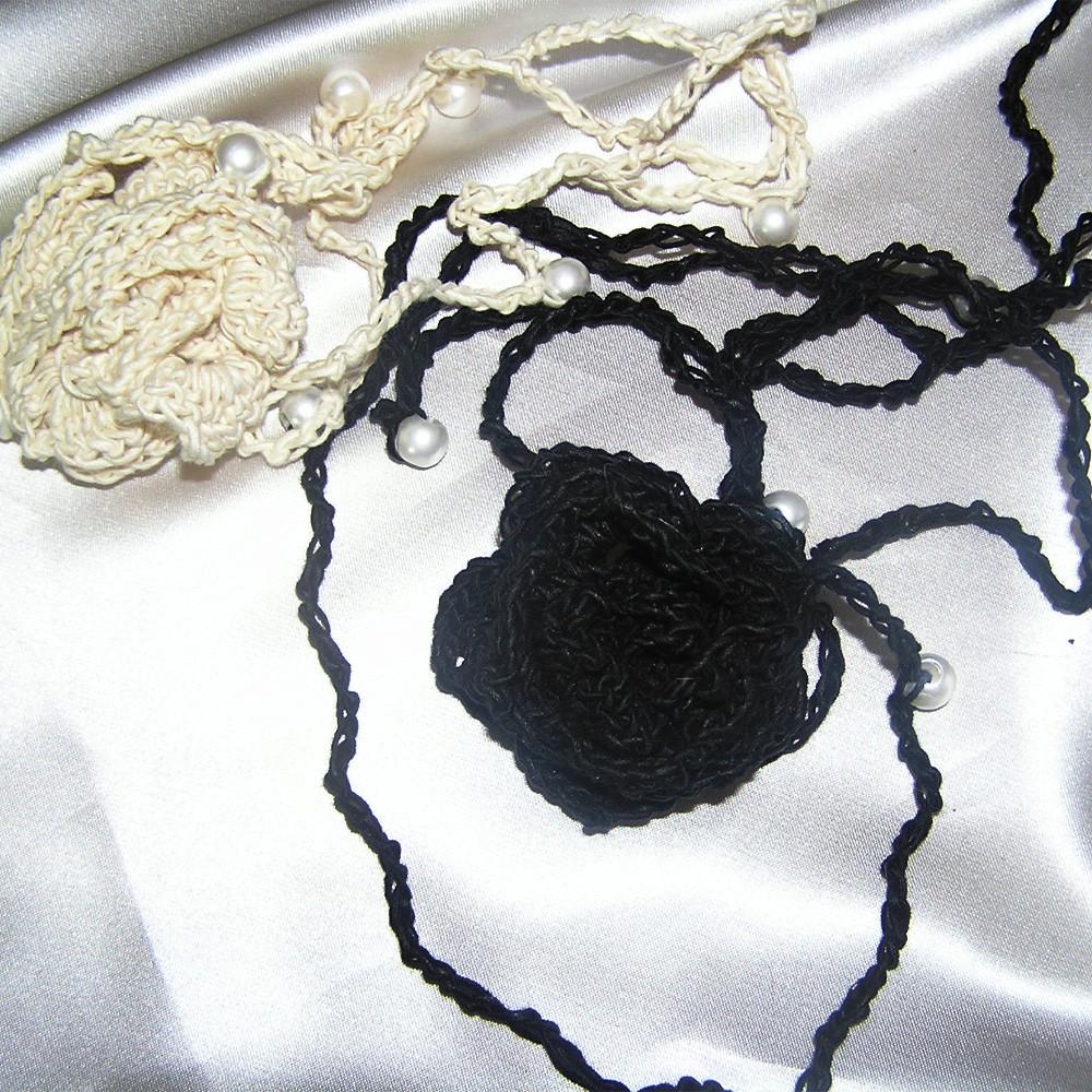 [Glossy]펄 니트 로즈 크로쉐