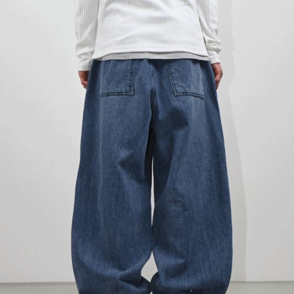 hem snap balloon denim pants