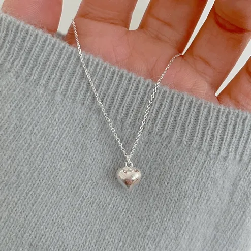 [오늘출발/925silver] 모엣 은 하트 통통 골드 볼 목걸이 (3color)