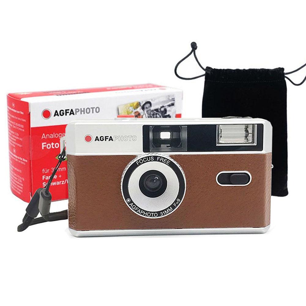 아그파 다회용 필름카메라 수동카메라 필카 아그파카메라 토이카메라 브라운 레드