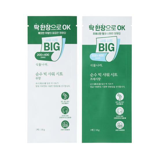 식물나라 순수 빅 샤워 시트 1매입[무향/프레시향]