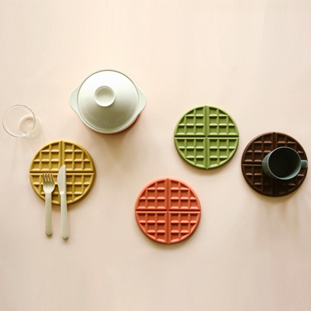 와플 실리콘 냄비받침