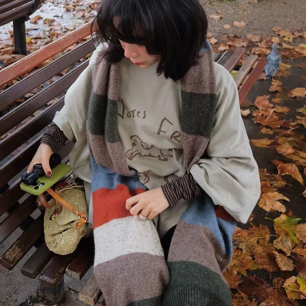 컬러 블록 목도리