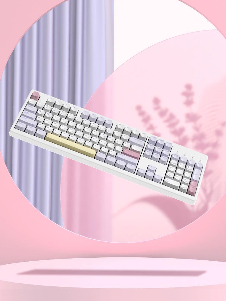 TFG Cloud CF 3모드 듀얼 가스켓 저소음 사무용 기계식키보드 퍼플하트, 딥블루 뽀송_38g_리니어