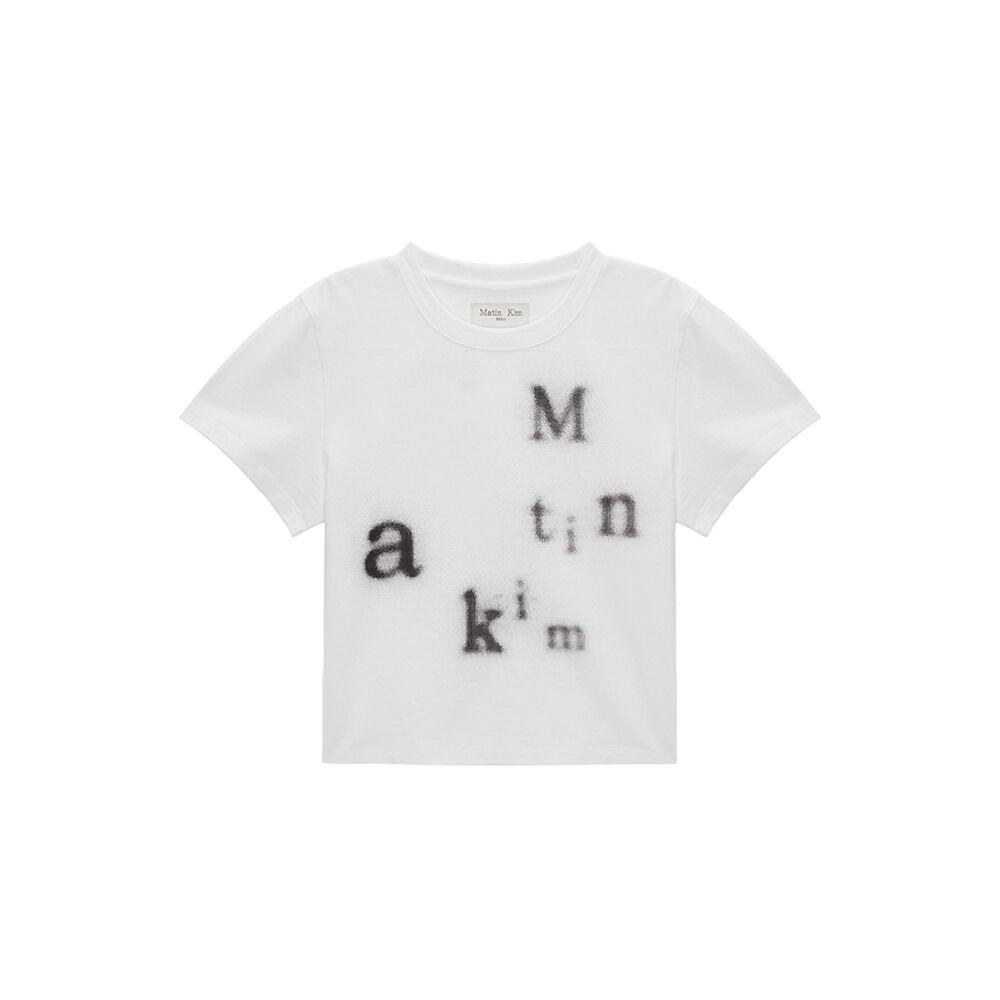 MATIN BLURRED LOGO CROP TOP IN WHITE