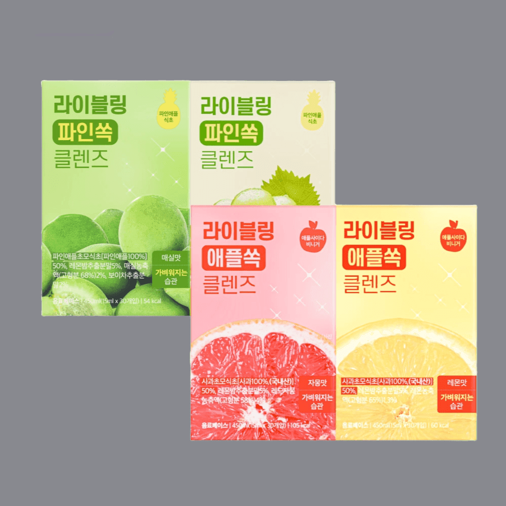 풀라이트 라이블링 파인애플초모 애플쏙/파인쏙 사과초모 클렌즈 1박스, 파인애플식초/샤인머..., 450ml, 30개