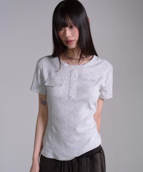 POCKET BUTTON SHORT SLEEVE GRAY