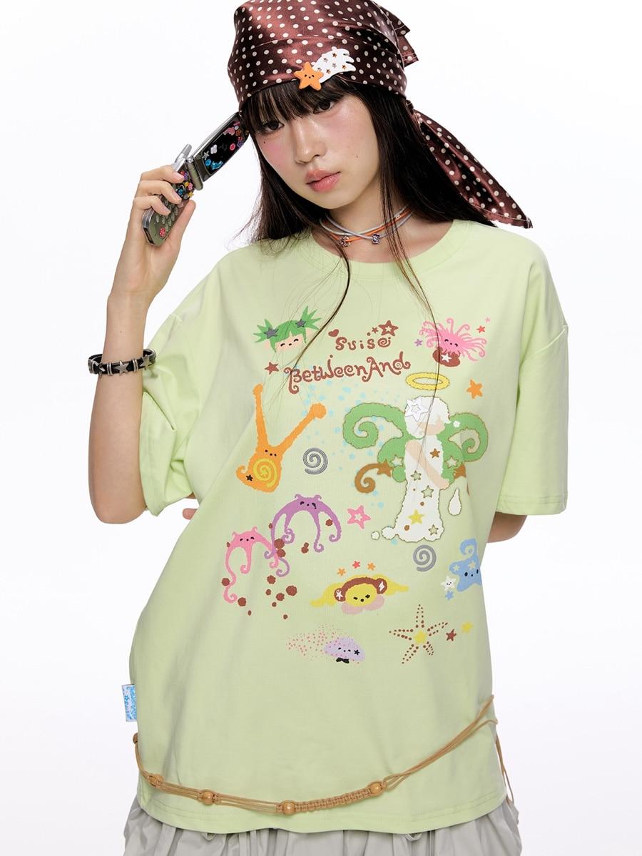 BETWEENAND X SUISO Marine Print Loose T-Shirt (2color)