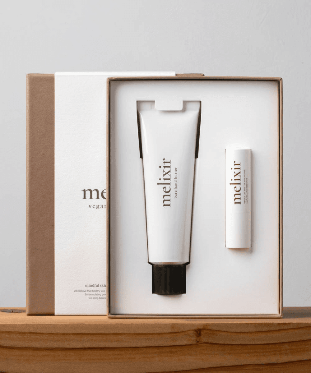 [선물포장] 멜릭서 비건 립 버터 & 핸드크림 세트