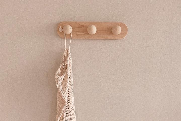북유럽 우드 코트랙 - 원목 후크 벽행거 3구