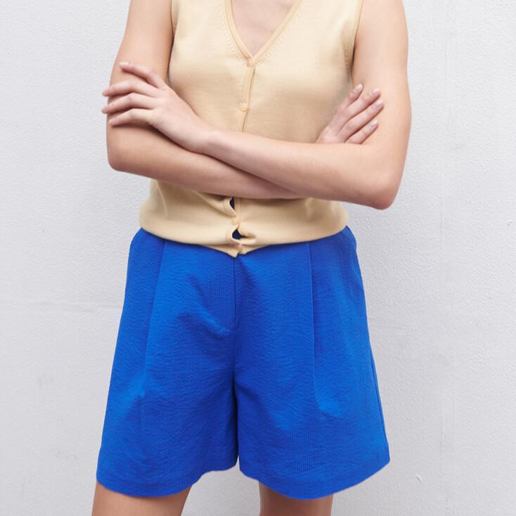 Seersucker Half Pants - Blue