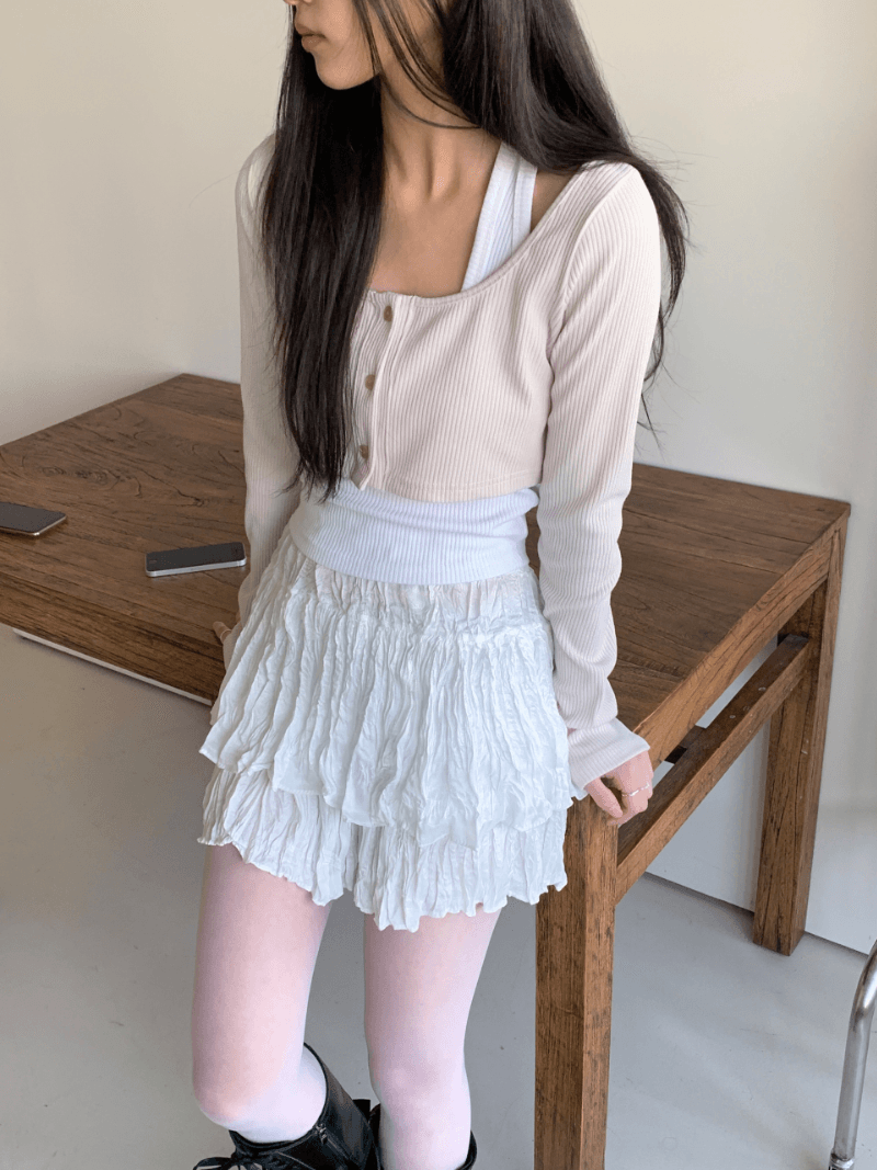 Crop Cardigan Set(2color)