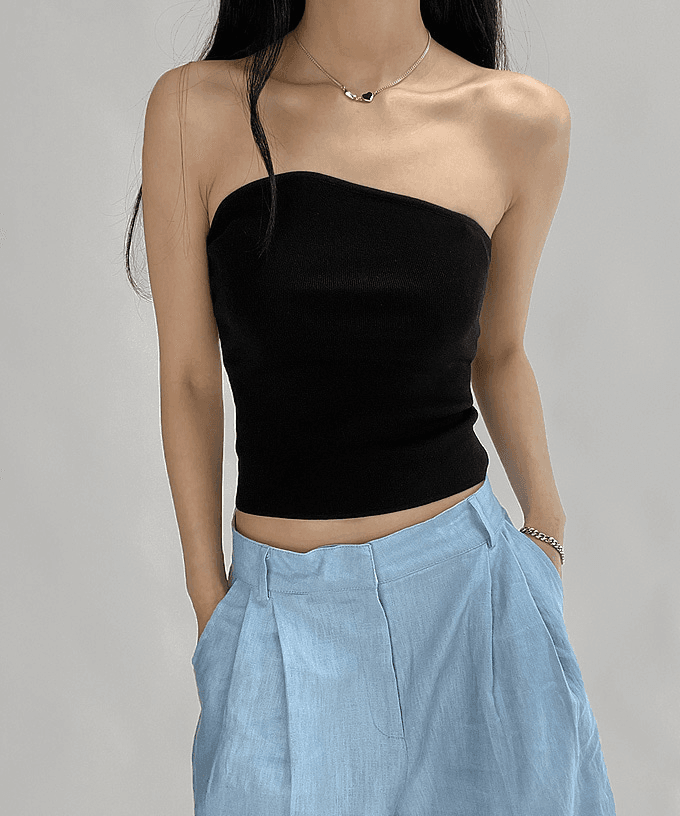 3미닛 실키니트 튜브탑