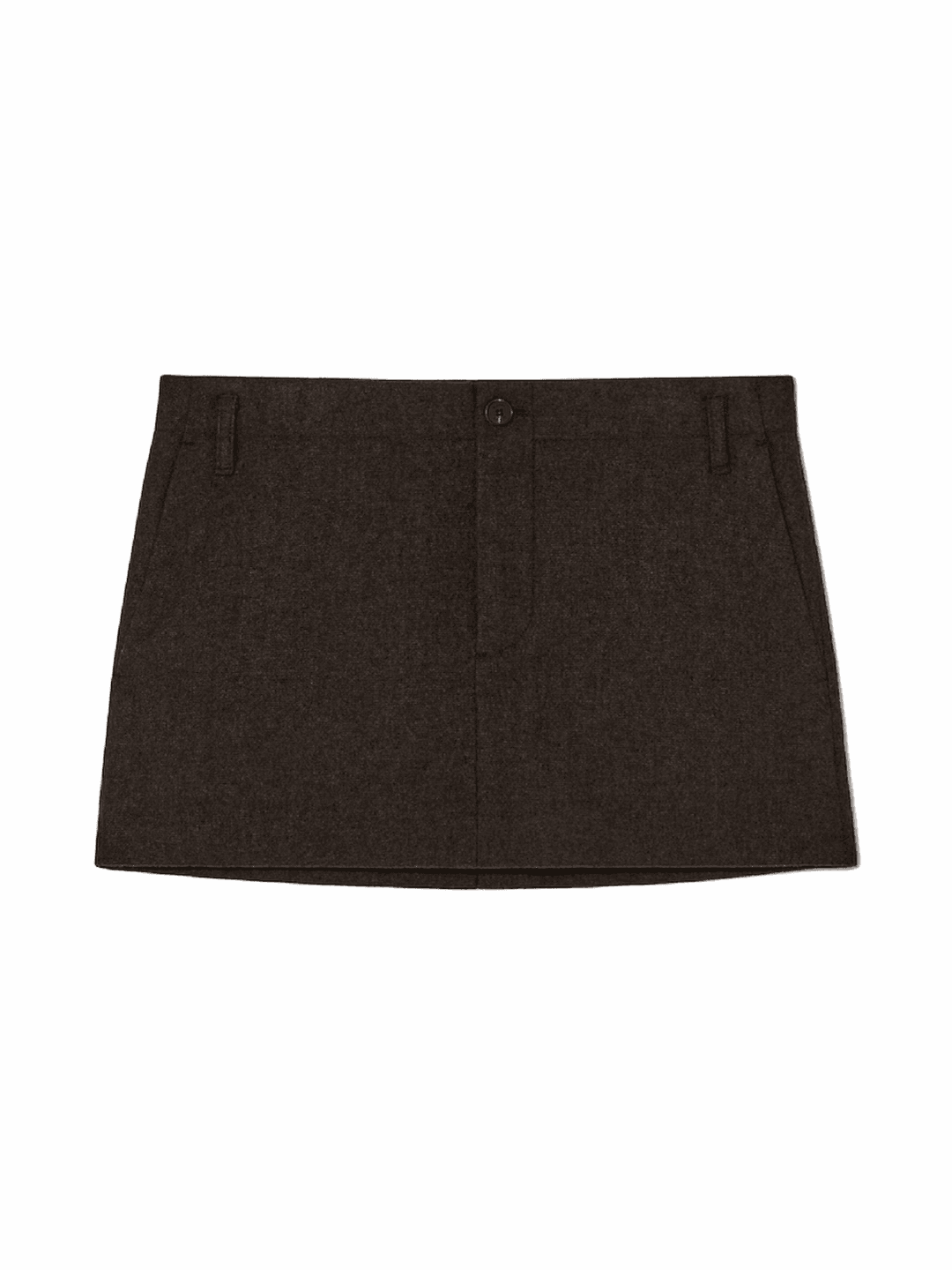 G STRAIGHT WOOL MINI SKIRT (BROWN)