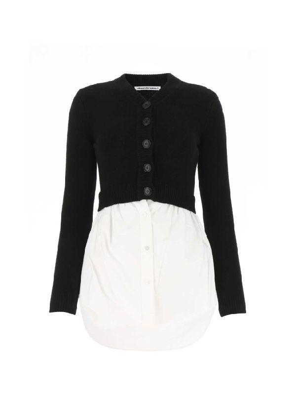 옥스포드 셔츠 패널 믹스 가디건