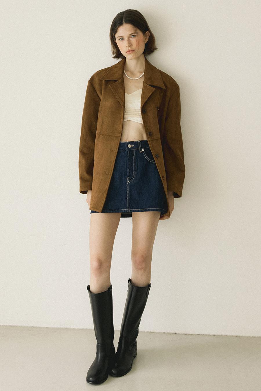 [예약배송 2차 9/13 순차적 출고]SUEDE HALF JACKET - BROWN