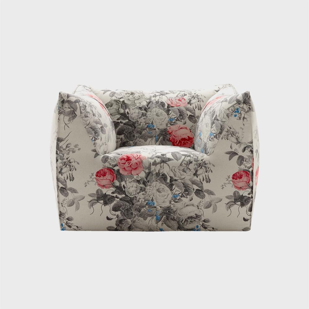 Le Bambole - Bambola armchair - Red / turquoise flower jacquard