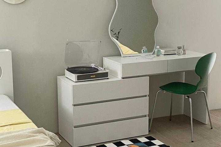 [10%쿠폰][빠른배송] 윈터 확장형 수납 화장대(탁상거울,LED거울 선택)