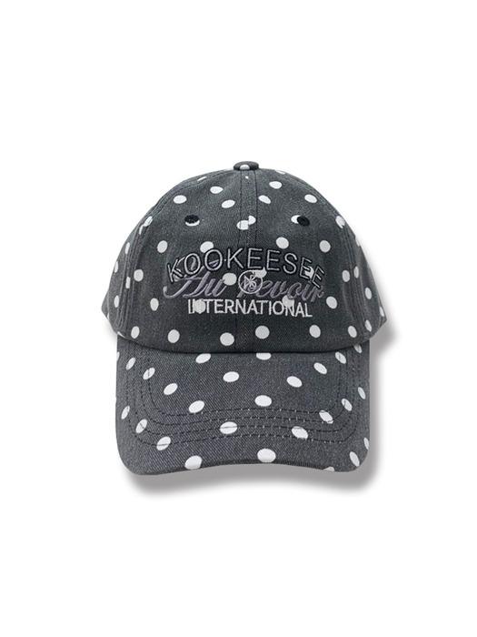 vintage washing dot ball cap_Pigment Black