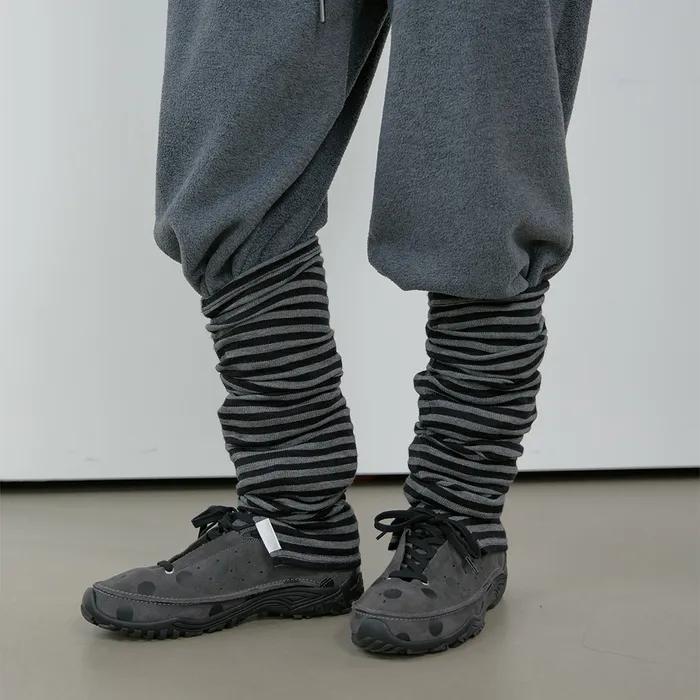 STRIPE LEG WARMER_BLACK/GREY