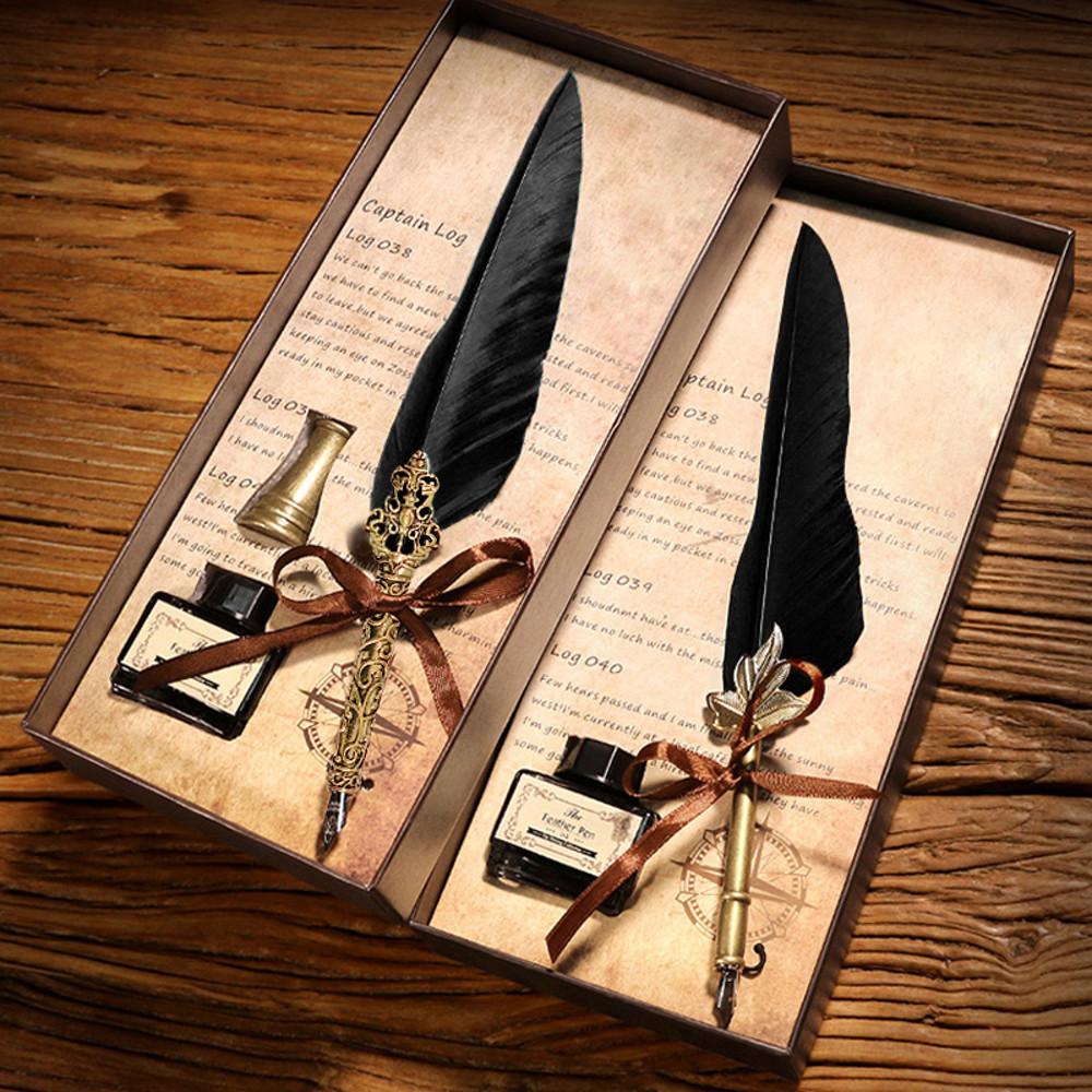 깃털 볼펜 잉크 펜촉 set 만년필 깃털펜 깃펜 다꾸