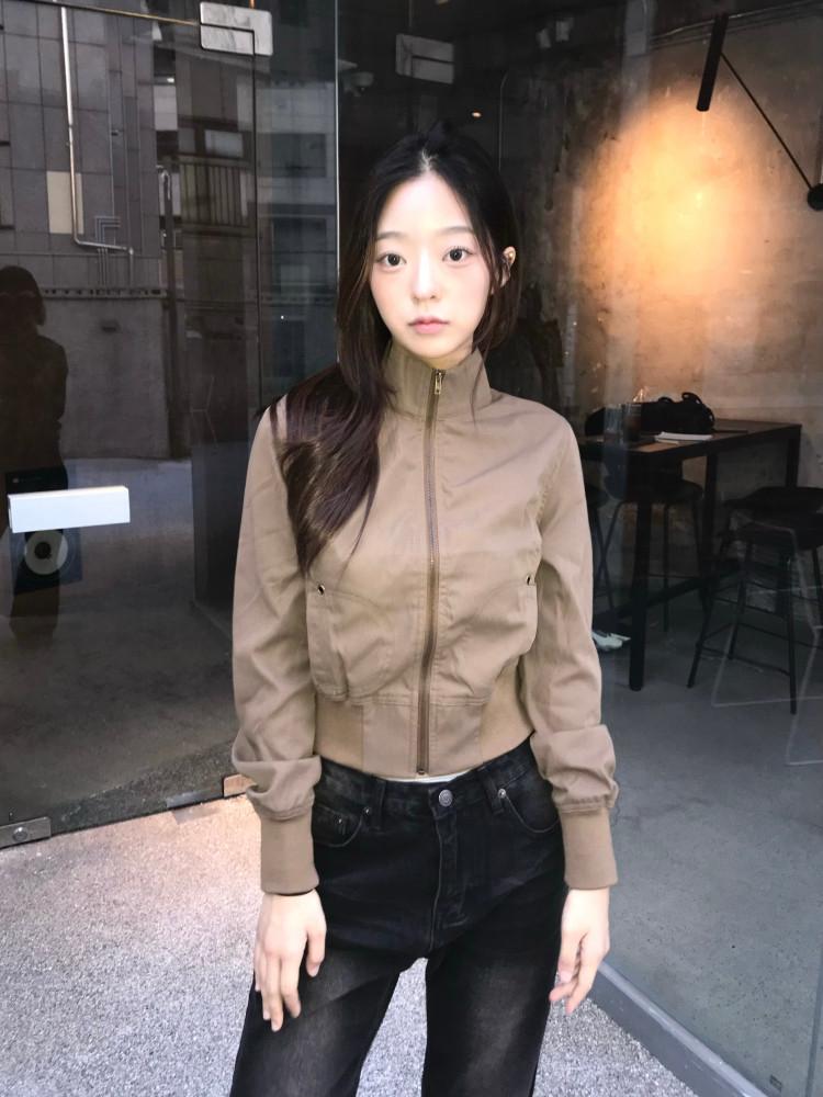 브라운 크롭 자켓