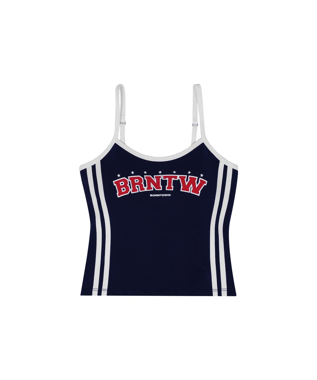 BRNTW TRACK LINE CROP SLEEVELESS [NAVY]