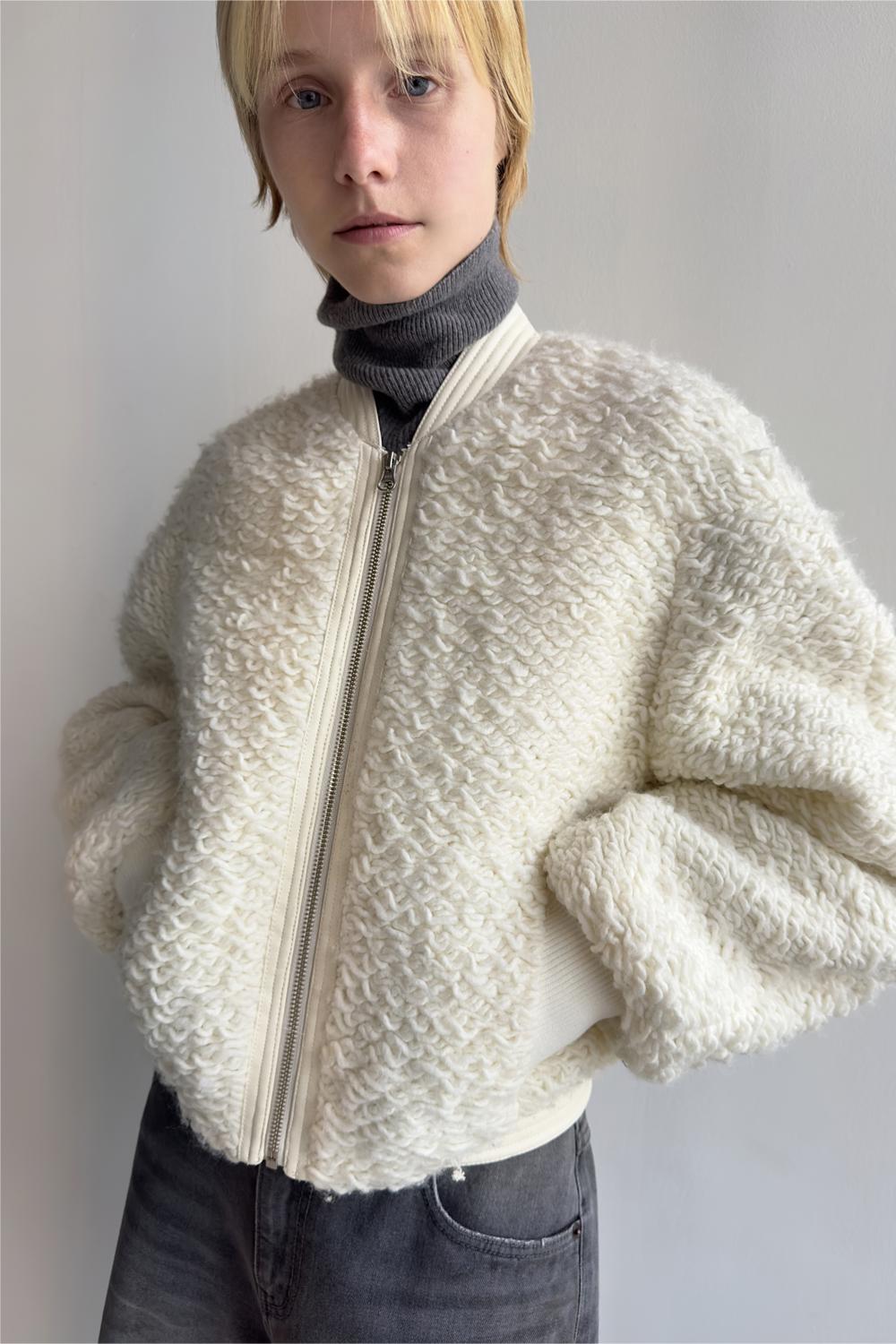 SHEARLING BLOUSON_IVORY
