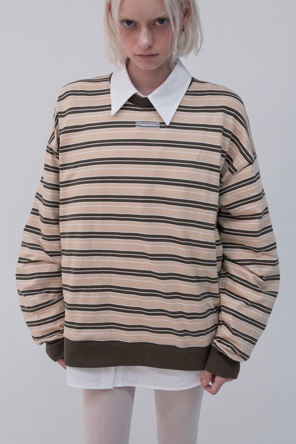 [10월 25일 예약 발송 2nd-Order] MULTI STRIPE T-SHIRT (BEIGE)