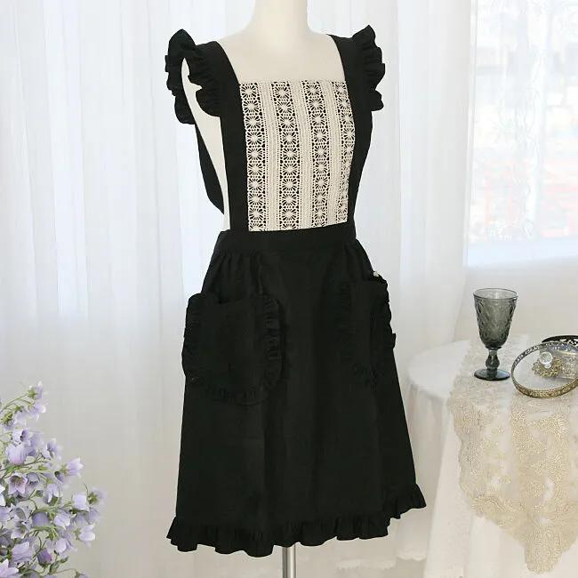 블랙라벨 앤틱 프릴 앞치마