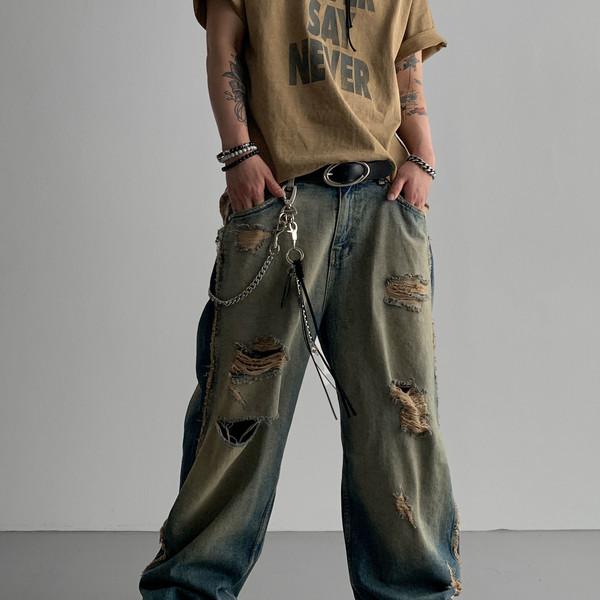 1054 컷오프 알료 데님 팬츠