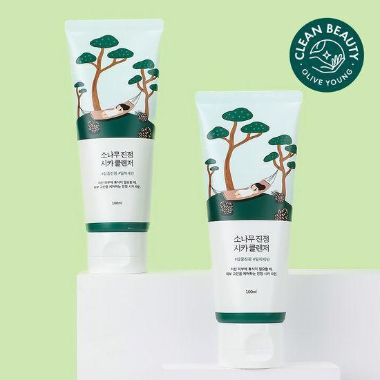 [강유미PICK/피지말끔] 라운드랩 소나무 진정 시카 클렌징폼 100ml 더블 기획
