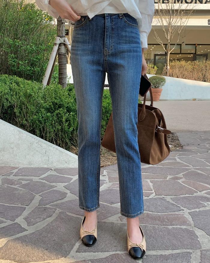 업클 에센셜 스트레이트 데님