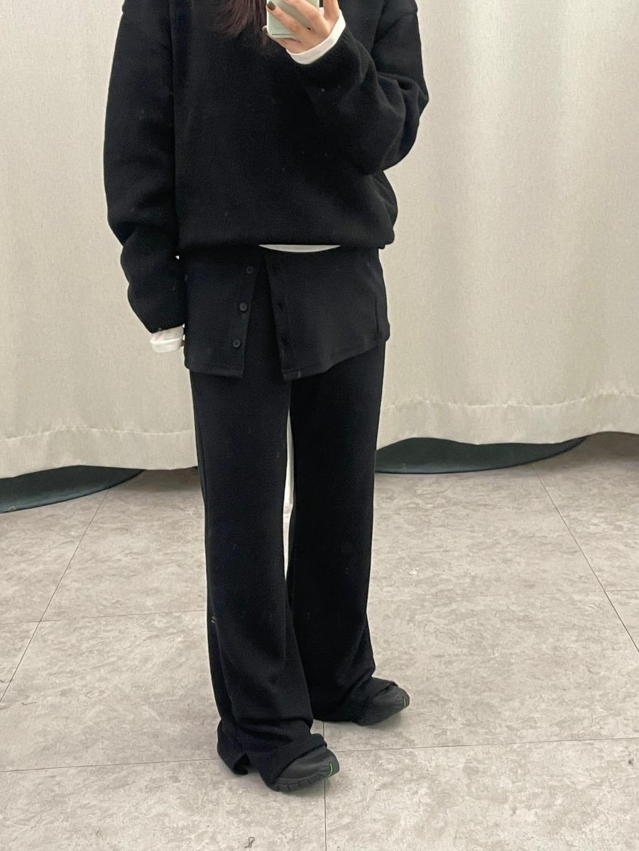 차르 맥 스커트 레이어드 니트 팬츠 (2color)