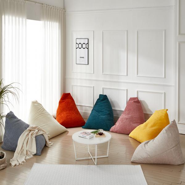 셔닐 무지 빈백 삼각 등받이 쿠션 7color